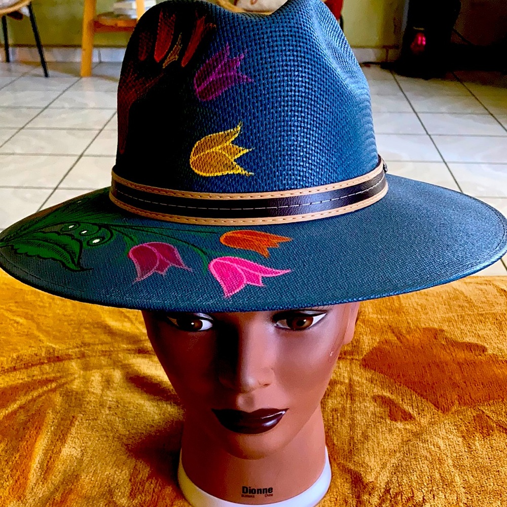 “Authentic Mexican” hand painted Panama style hat!!!